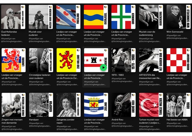 Voorbeeld van afspeellijsten op Spotify